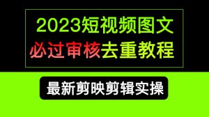 2023短视频和图文必过审核去重教程，剪映剪辑去重方法汇总实操，搬运必学倾城领域-倾城领域