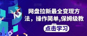 网盘拉新最全变现方法，操作简单,保姆级教学【揭秘】倾城领域-倾城领域