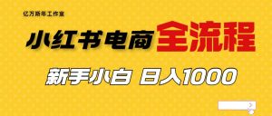 外面收费4988的小红书无货源电商从0-1全流程，日入1000＋倾城领域-倾城领域