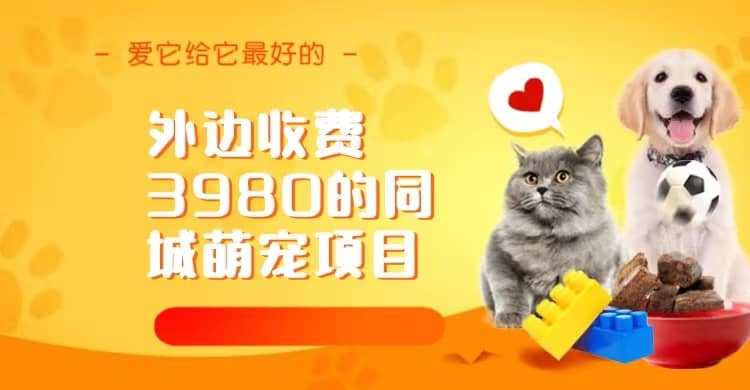 同城萌宠项目，用最冷门的玩法冲击最热门的市场（教程+素材）倾城领域-倾城领域