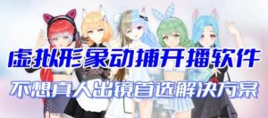 首款AI视频动捕虚拟辅助直播产品【不想真人出镜就用虚拟形象替代】倾城领域-倾城领域