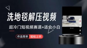 超冷门抖音短视频赛道-清洗地毯解压视频-简单无脑怼作品（教程+素材）倾城领域-倾城领域