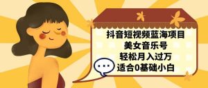 抖音短视频蓝海项目，美女音乐号，轻松月入过万 适合小白（教程+100G素材）倾城领域-倾城领域