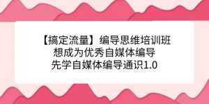 【搞定流量】编导思维培训班，想成为优秀自媒体编导先学自媒体编导通识1.0倾城领域-倾城领域