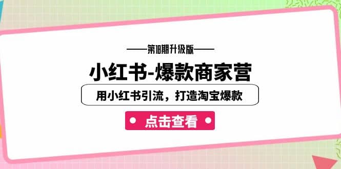 小红书-爆款商家营【第18期升级版】用小红书引流，打造淘宝爆款（16节课）倾城领域-倾城领域