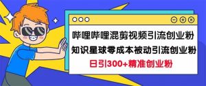 哔哩哔哩混剪视频引流创业粉日引300+知识星球零成本被动引流创业粉一天300+倾城领域-倾城领域