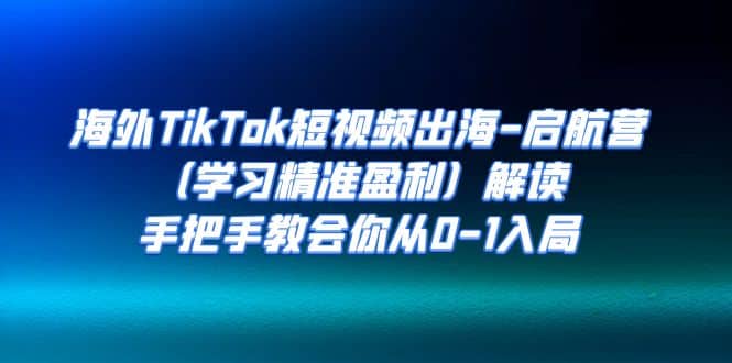 海外TikTok短视频出海-启航营（学习精准盈利）解读，手把手教会你从0-1入局倾城领域-倾城领域
