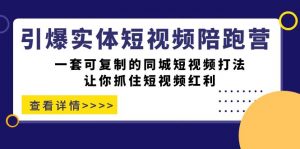 引爆实体-短视频陪跑营，一套可复制的同城短视频打法，让你抓住短视频红利倾城领域-倾城领域