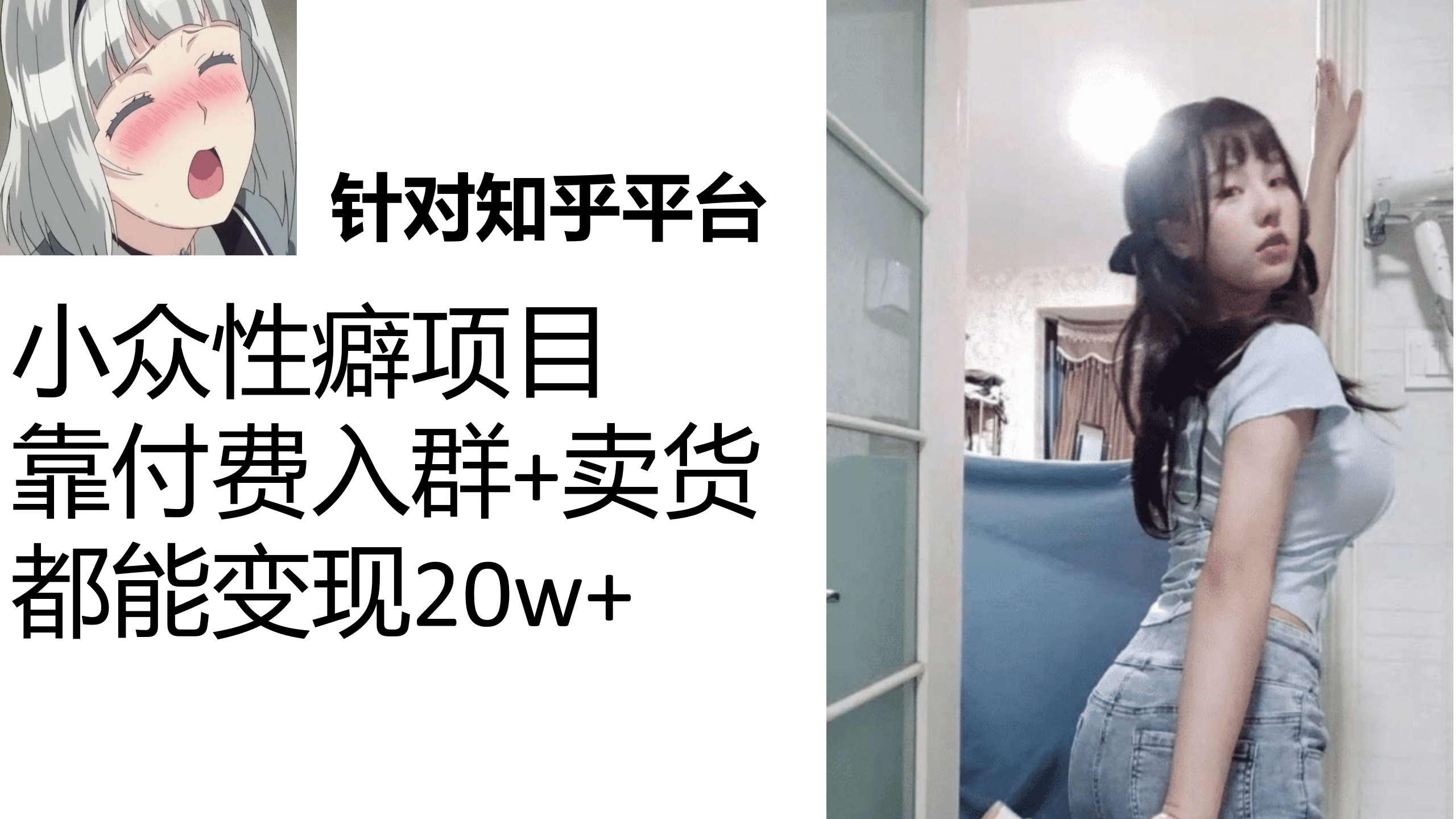 知乎小众性癖项目，Lsp的钱才是最好赚的，付费建群+卖货变现20w倾城领域-倾城领域