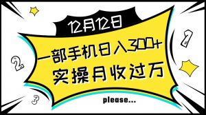 一部手机日入300+，实操轻松月入过万，新手秒懂上手无难点倾城领域-倾城领域