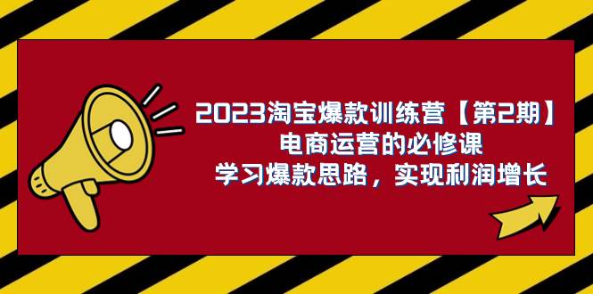 2023淘宝爆款训练营【第2期】电商运营的必修课，学习爆款思路 实现利润增长倾城领域-倾城领域