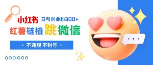 小红薯跳转微信链接制作和引流思路，不违规不封号！倾城领域-倾城领域