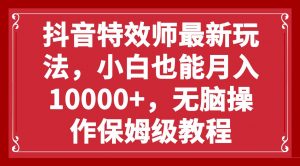 抖音特效师最新玩法，小白也能月入10000+，无脑操作保姆级教程倾城领域-倾城领域
