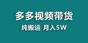 【蓝海项目】多多视频带货，靠纯搬运一个月搞5w，新手小白也能操作【揭秘】倾城领域-倾城领域