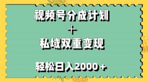 视频号分成计划＋私域双重变现，轻松日入1000＋，无任何门槛，小白轻松上手倾城领域-倾城领域