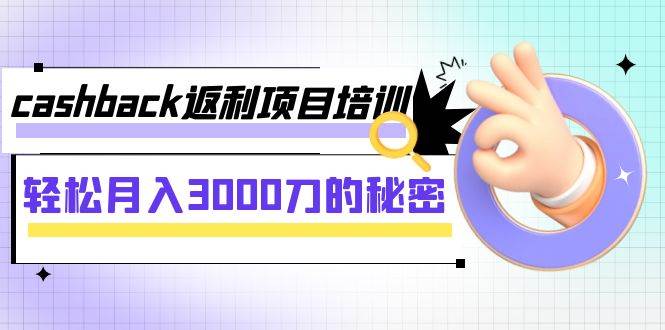 cashback返利项目培训：轻松月入3000刀的秘密（8节课）倾城领域-倾城领域