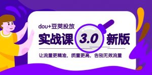 dou+豆荚投放实战课3.0新版，让流量更精准，质量更高，告别无效流量倾城领域-倾城领域