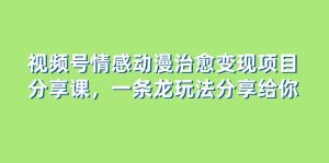 视频号情感动漫治愈变现项目分享课，一条龙玩法分享给你（教程+素材）倾城领域-倾城领域