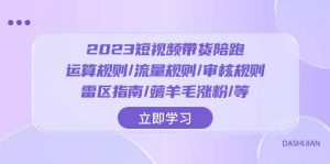 2023短视频·带货陪跑：运算规则/流量规则/审核规则/雷区指南/薅羊毛涨粉..倾城领域-倾城领域