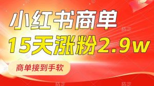 小红书商单最新玩法，新号15天2.9w粉，商单接到手软，1分钟一篇笔记倾城领域-倾城领域