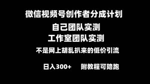 微信视频号创作者分成计划全套实操原创小白副业赚钱零基础变现教程日入300+倾城领域-倾城领域