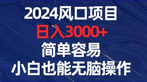 2024风口项目，日入3000+，简单容易，小白也能无脑操作倾城领域-倾城领域