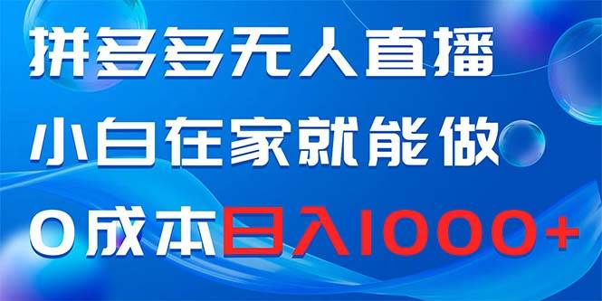 拼多多无人直播，小白在家就能做，0成本日入1000+倾城领域-倾城领域