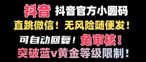 抖音二维码直跳微信技术！站内随便发不违规！！倾城领域-倾城领域