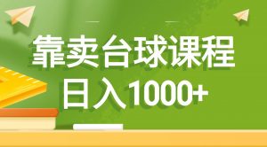 靠卖台球课程，日入1000+倾城领域-倾城领域