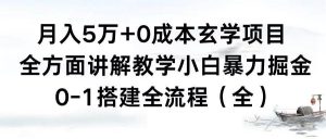月入5万+0成本玄学项目，全方面讲解教学，0-1搭建全流程（全）小白暴力掘金倾城领域-倾城领域