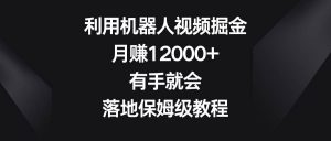 利用机器人视频掘金，月赚12000+，有手就会，落地保姆级教程倾城领域-倾城领域