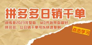 拼多多日销千单训练营2023完 拼多多日销千单训练营2023完整版，从0开始带你做好拼多多，让日销千单可以快速复制倾城领域-倾城领域