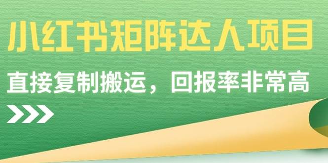 小红书矩阵达人项目，直接复制搬运，回报率非常高倾城领域-倾城领域