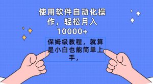使用软件自动化操作，轻松月入10000+，保姆级教程，就算是小白也能简单上手倾城领域-倾城领域