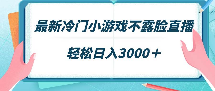 最新冷门小游戏不露脸直播，场观稳定几千，轻松日入3000＋倾城领域-倾城领域