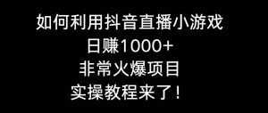 如何利用抖音直播小游戏日赚1000+，非常火爆项目，实操教程来了！倾城领域-倾城领域