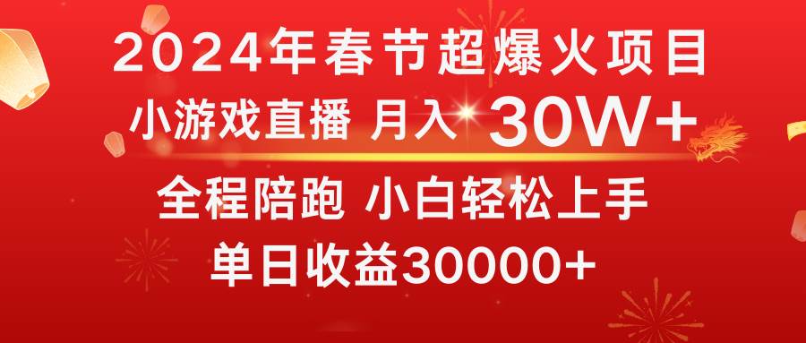 龙年2024过年期间，最爆火的项目 抓住机会 普通小白如何逆袭一个月收益30W+倾城领域-倾城领域