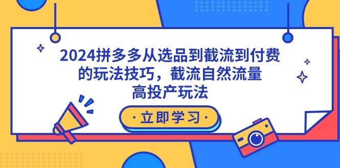 2024拼多多从选品到截流到付费的玩法技巧，截流自然流量玩法，高投产玩法倾城领域-倾城领域