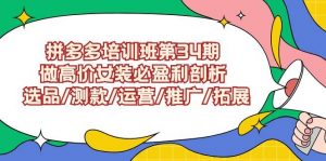 拼多多培训班第34期：做高价女装必盈利剖析  选品/测款/运营/推广/拓展倾城领域-倾城领域
