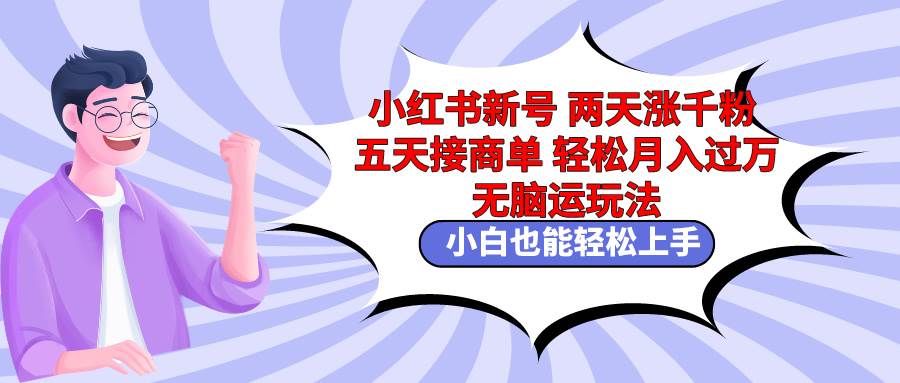 小红书新号两天涨千粉五天接商单轻松月入过万 无脑搬运玩法 小白也能轻…倾城领域-倾城领域