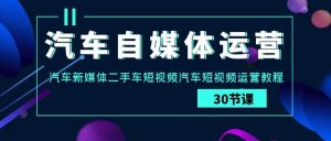 汽车-自媒体运营实战课：汽车-新媒体二手车短视频汽车短视频运营教程倾城领域-倾城领域