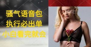 执行就出单，日入2000+，超火骚气语音包，小白看完课程就能马上实操倾城领域-倾城领域