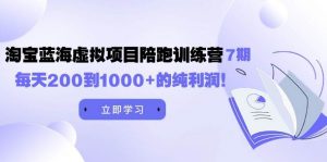 黄岛主《淘宝蓝海虚拟项目陪跑训练营7期》每天200到1000+的纯利润倾城领域-倾城领域