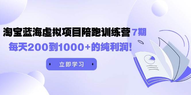 黄岛主《淘宝蓝海虚拟项目陪跑训练营7期》每天200到1000+的纯利润倾城领域-倾城领域