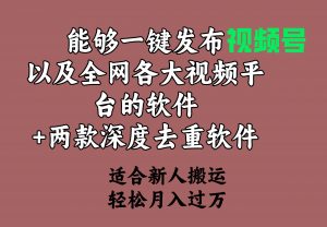 能够一键发布视频号以及全网各大视频平台的软件+两款深度去重软件 适合…倾城领域-倾城领域