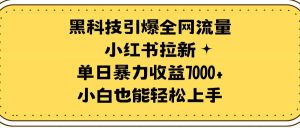 黑科技引爆全网流量小红书拉新，单日暴力收益7000+，小白也能轻松上手倾城领域-倾城领域