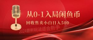 从0-1入局闲鱼币回收售卖，当天收入500+倾城领域-倾城领域