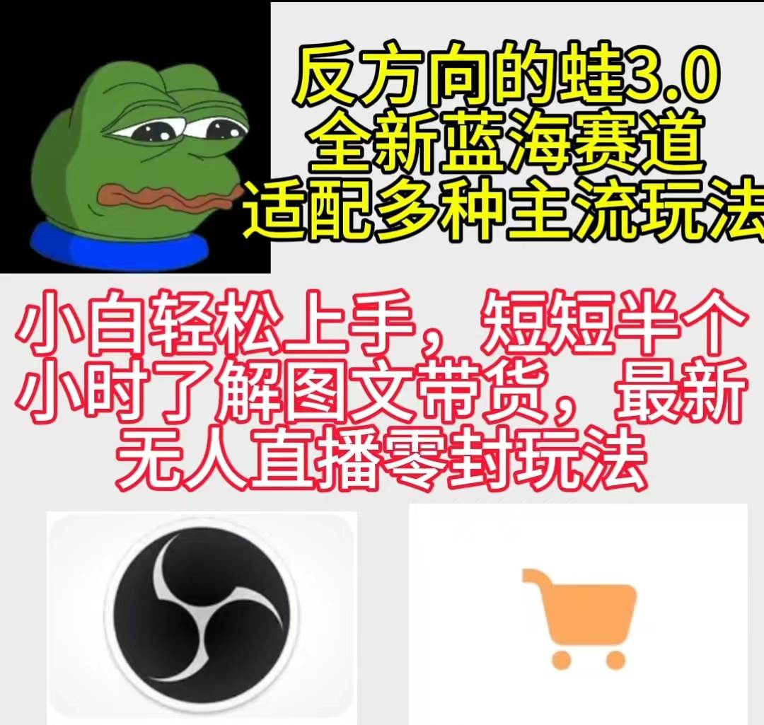 反方向的蛙3.0，图文最新玩法，变现多元化，新蓝海项目，小白轻松上手倾城领域-倾城领域