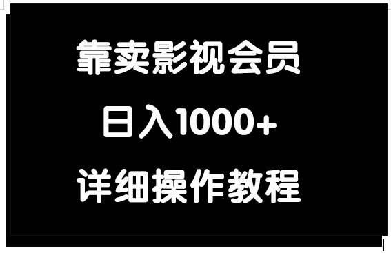 靠卖影视会员，日入1000+倾城领域-倾城领域