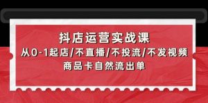 抖店运营实战课：从0-1起店/不直播/不投流/不发视频/商品卡自然流出单倾城领域-倾城领域